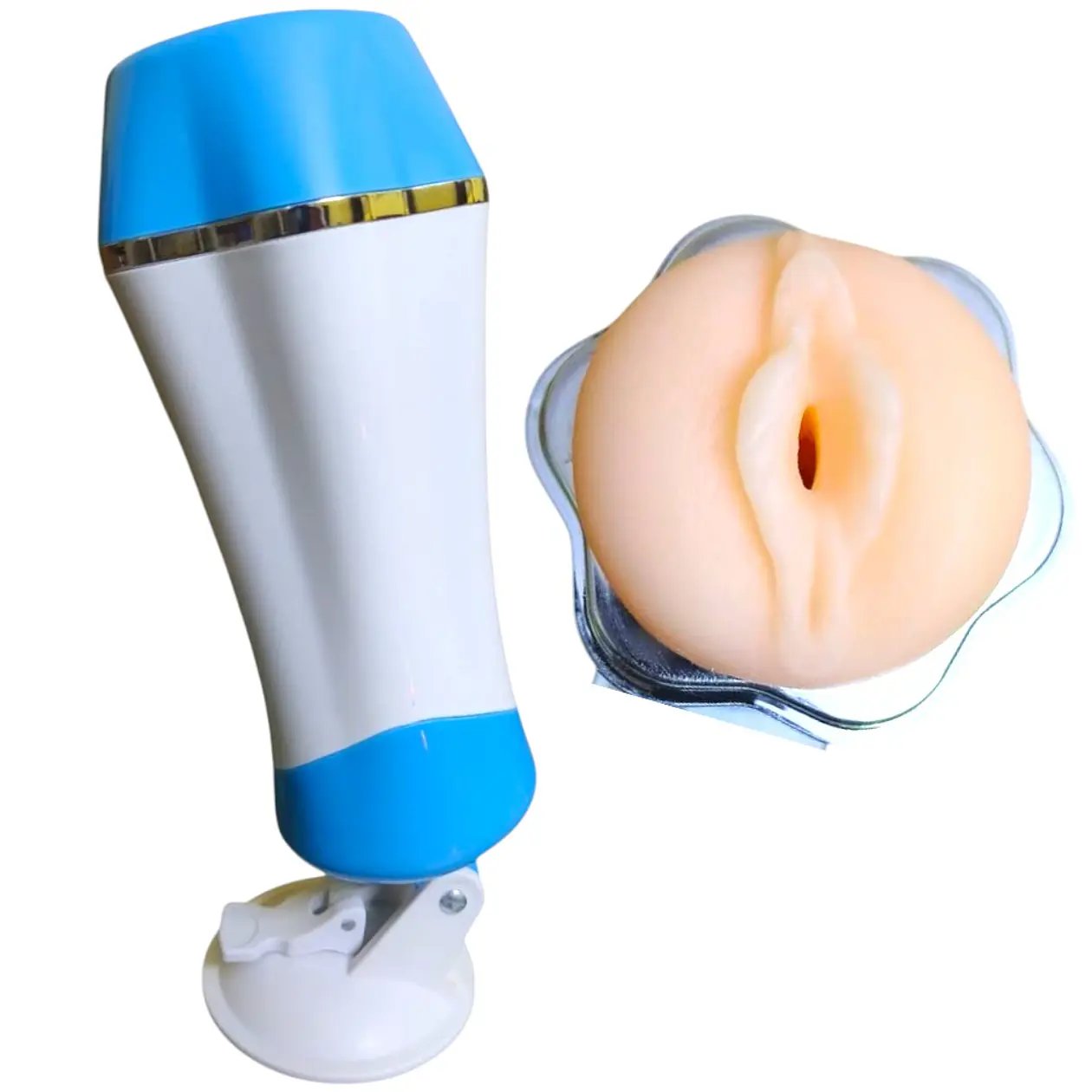 Pleasure Mount Suction Masturbator with Dotted Tunnel